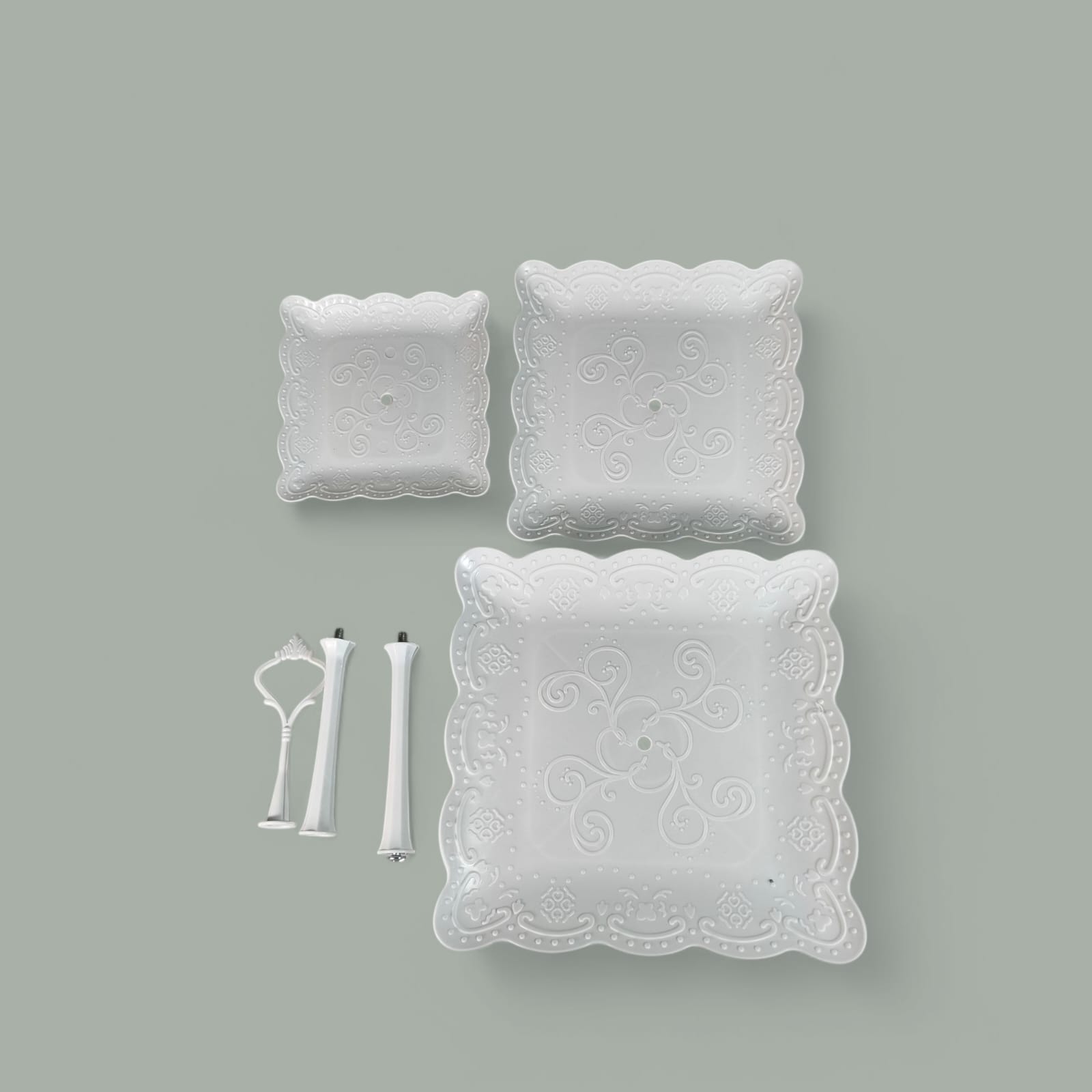 Gambar produk AXOP Rak Kue Susun 3 Tingkat Dessert Cake Rack Table Layer Square - A-13