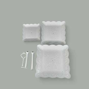 Gambar produk AXOP Rak Kue Susun 3 Tingkat Dessert Cake Rack Table Layer Square - A-13