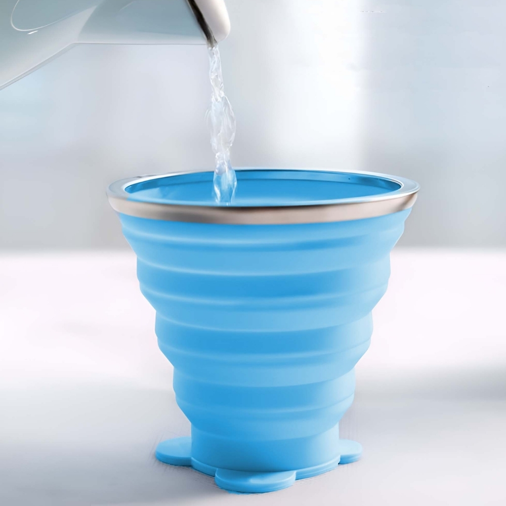 Gambar produk Gelas Lipat Silikon Foldable Cup with Strap 200ml - GYBL559