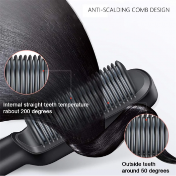 Gambar produk POURCARE Sisir Catok Pelurus Rambut Hair Straightener Brush 45W - ML-909