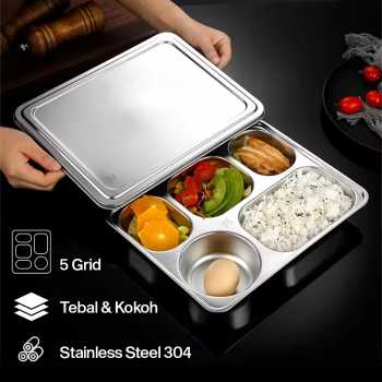 Januel Kotak Makan Fast Food Tray Container Stainless Steel 304 - Jn71