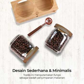 Gambar produk One Two Cups Toples Kaca Penyimpanan Makanan Kedap Udara Storage Jar 350ml - SL01