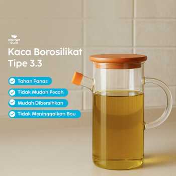 Gambar produk Tipeh Botol Minyak Borosilicate Glass Oil Pot Leakproof 500ml - TP500