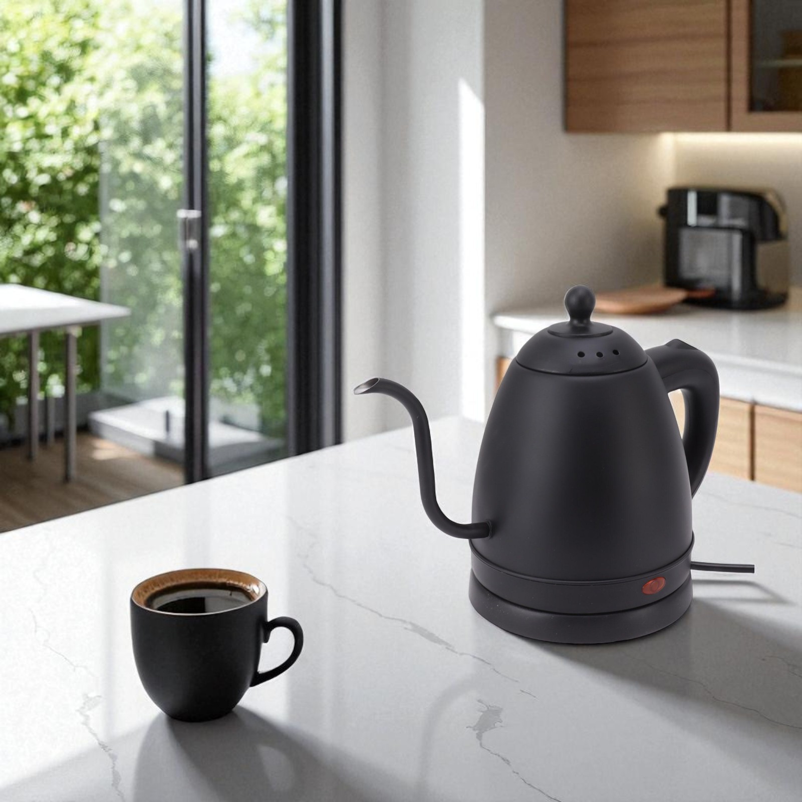 Gambar produk FMB Teko Listrik Kopi Pemanas Air Leher Angsa Pour Over 1360W - INU101