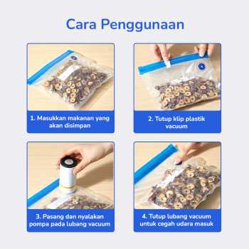 Gambar produk DMJ Plastik Vacuum Makanan Reusable Storage Bag BPA Free 10 PCS 30x34cm - D400