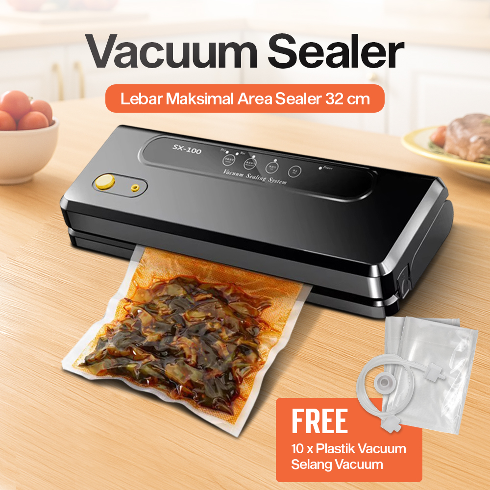 Gambar produk SOVACUM Alat Vakum Makanan Vacuum Sealer Packaging Machine with Bag - SX-100