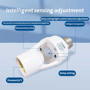 Gambar produk TaffLED Fitting Lampu Bohlam Sensor PIR Adjustable Timer 40W E27 - GG117