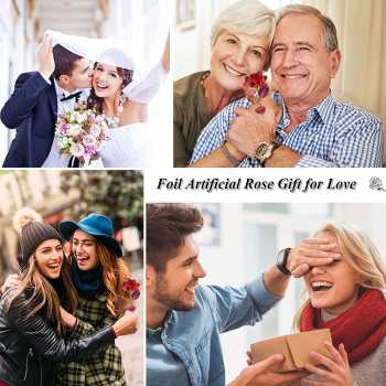Gambar produk Wonder Time Bunga Mawar Dekorasi Gold Foil Rose Artificial Flower - WT24