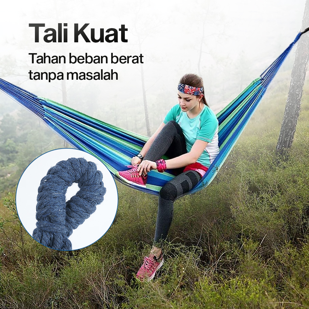 Gambar produk HOUSEEN Hammock Tempat Tidur Gantung Canvas Anti Rollover - JS427