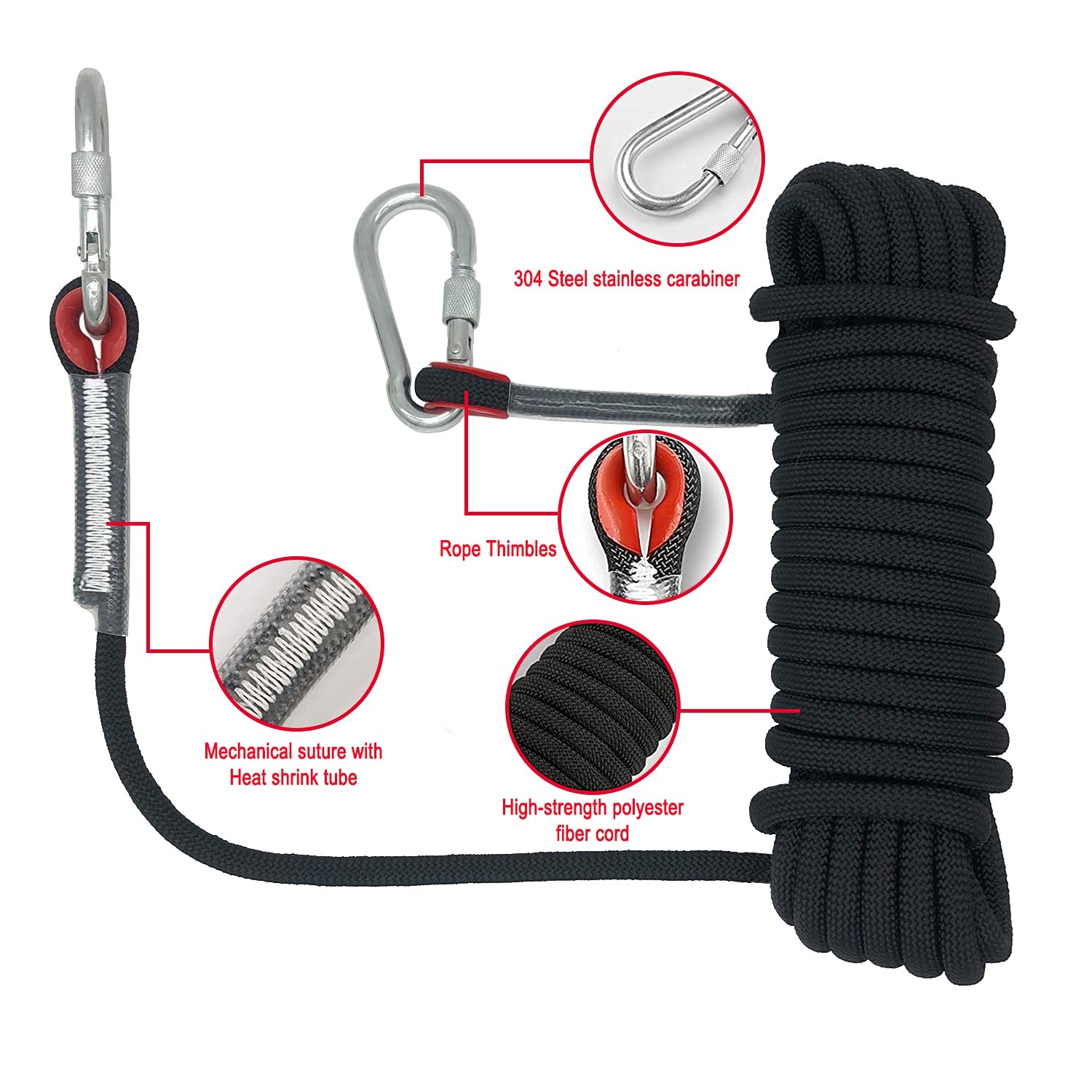 Gambar produk HIWALKE Tali Panjat Tebing Climbing Rope Outdoor Darurat 12mm 20M - HW13