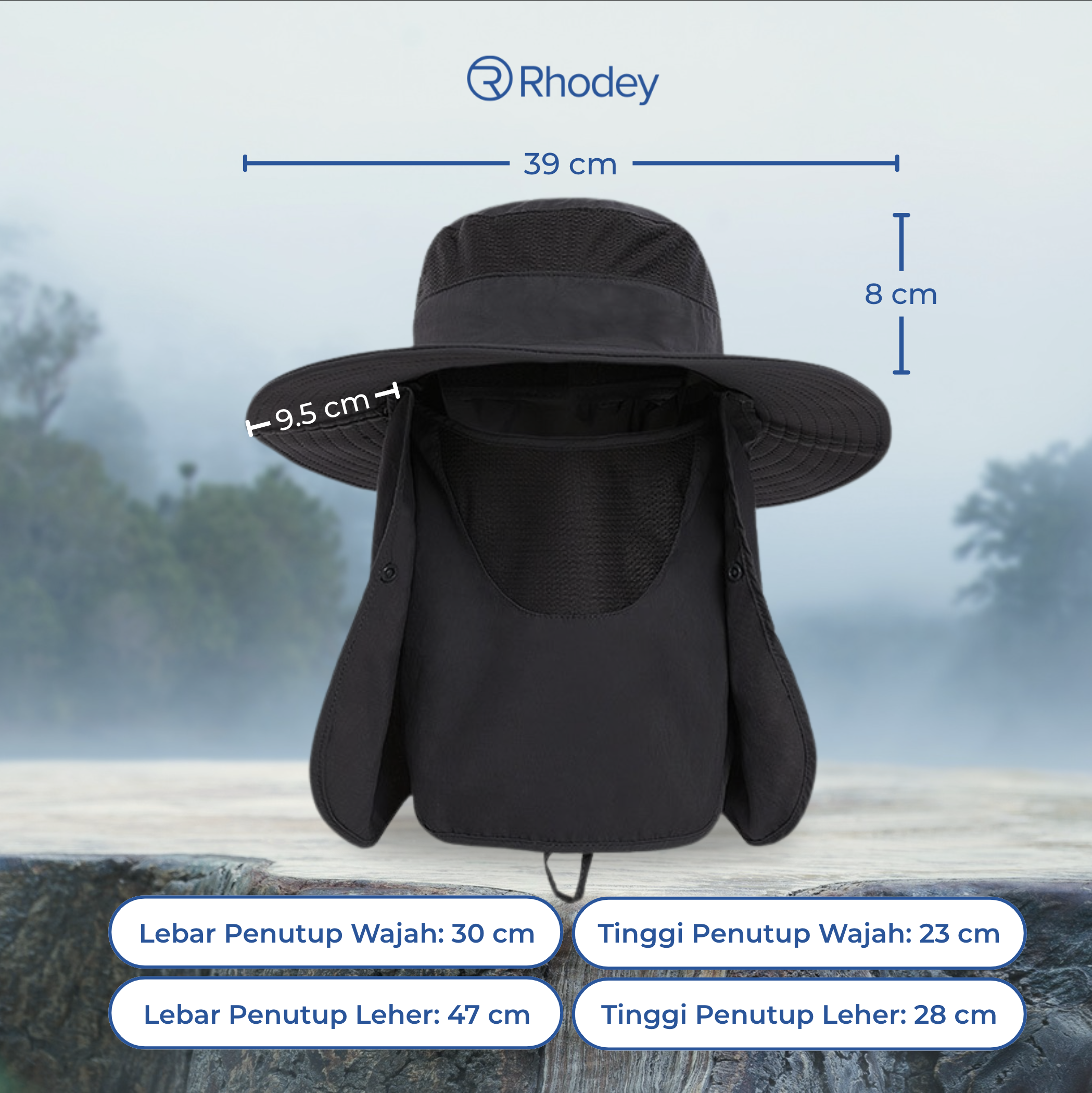 Gambar produk Rhodey Topi Rimba Outdoor Anti UV Waterproof Boonie Hat Nylon - GL012
