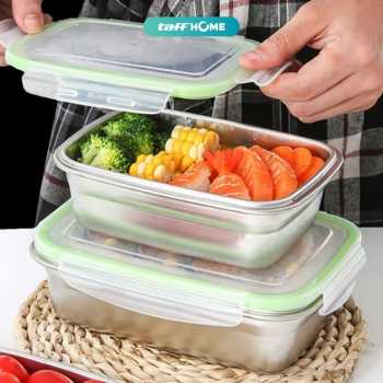 Gambar produk TaffHOME Kotak Makan Anti Tumpah Reguler Lunch Box Stainless Steel 304 550ml - Slyz52