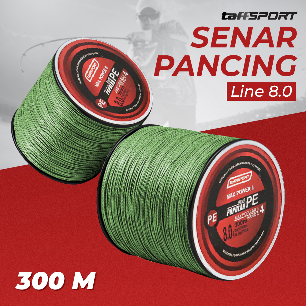 Gambar produk TaffSPORT Senar Tali Pancing Fishing PE Braided Thick Line 300M 8.0 - BLTP