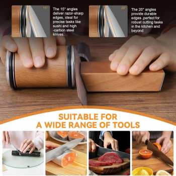 Gambar produk PIANXA Pengasah Pisau Magnetic Diamond Rolling Sharpener 2 Angles - PX1400