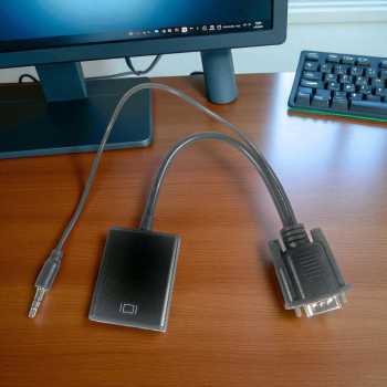 Gambar produk Kabel Adapter Converter VGA Male ke HDMI 1080p dengan Audio