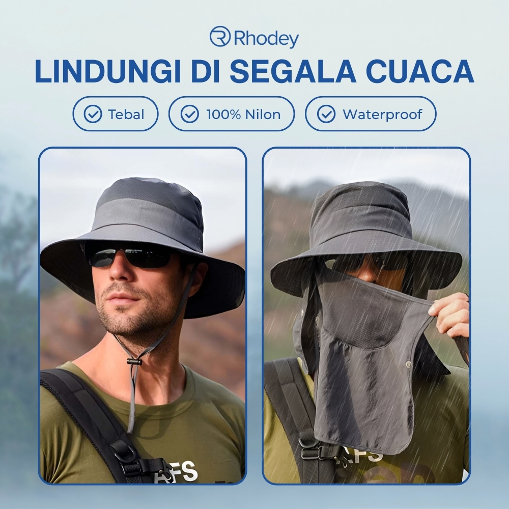 Gambar produk Rhodey Topi Rimba Outdoor Anti UV Waterproof Boonie Hat Nylon - GL012