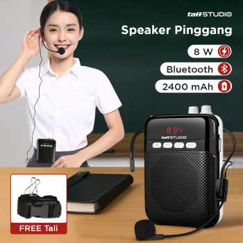 TaffSTUDIO Speaker Pinggang Microphone Bluetooth LED Amplifier Wired - S26