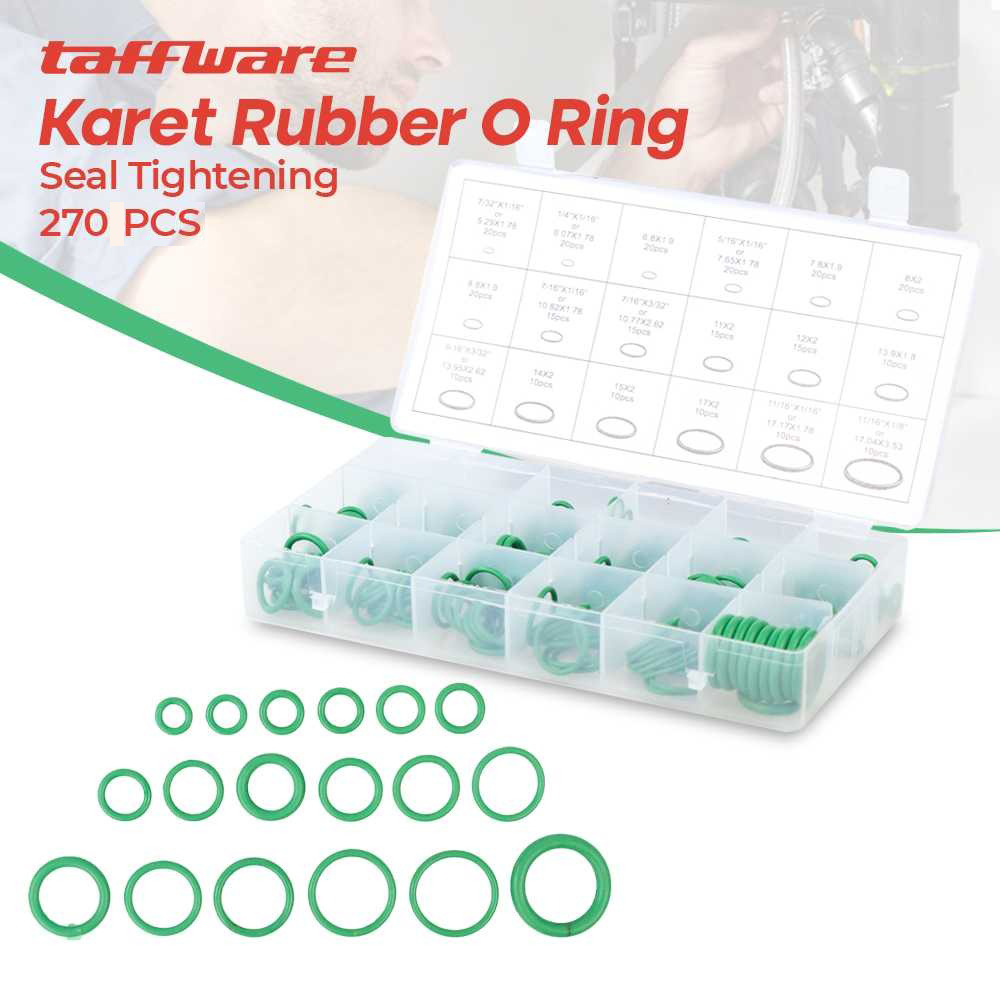 Gambar produk Taffware Karet Rubber O Ring Seal Gasket Sil Tightening 270 PCS - W-8085