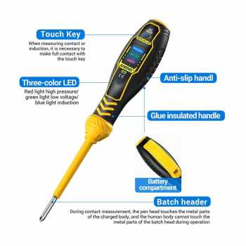 Gambar produk ANENG Obeng Tespen Tester Pen Highlight Voltage With 3 Indicator Obeng Plus - B18