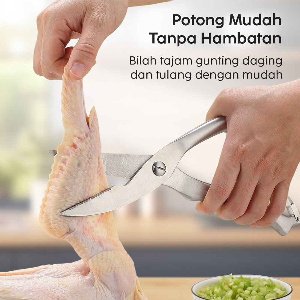 Gambar produk XITUO Gunting Dapur Kitchen Bone Scissors Stainless Steel - HU14