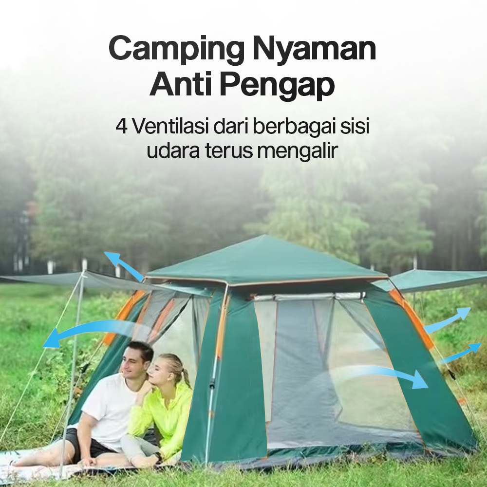 Gambar produk WolFAce Tenda Camping Lipat Otomatis 3-4 Orang Single Layer Waterproof - SMF828