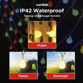 Gambar produk TaffLED Lampu Hias Gantung String Lights Model Bohlam Mini Waterproof 3M - ZYD0931