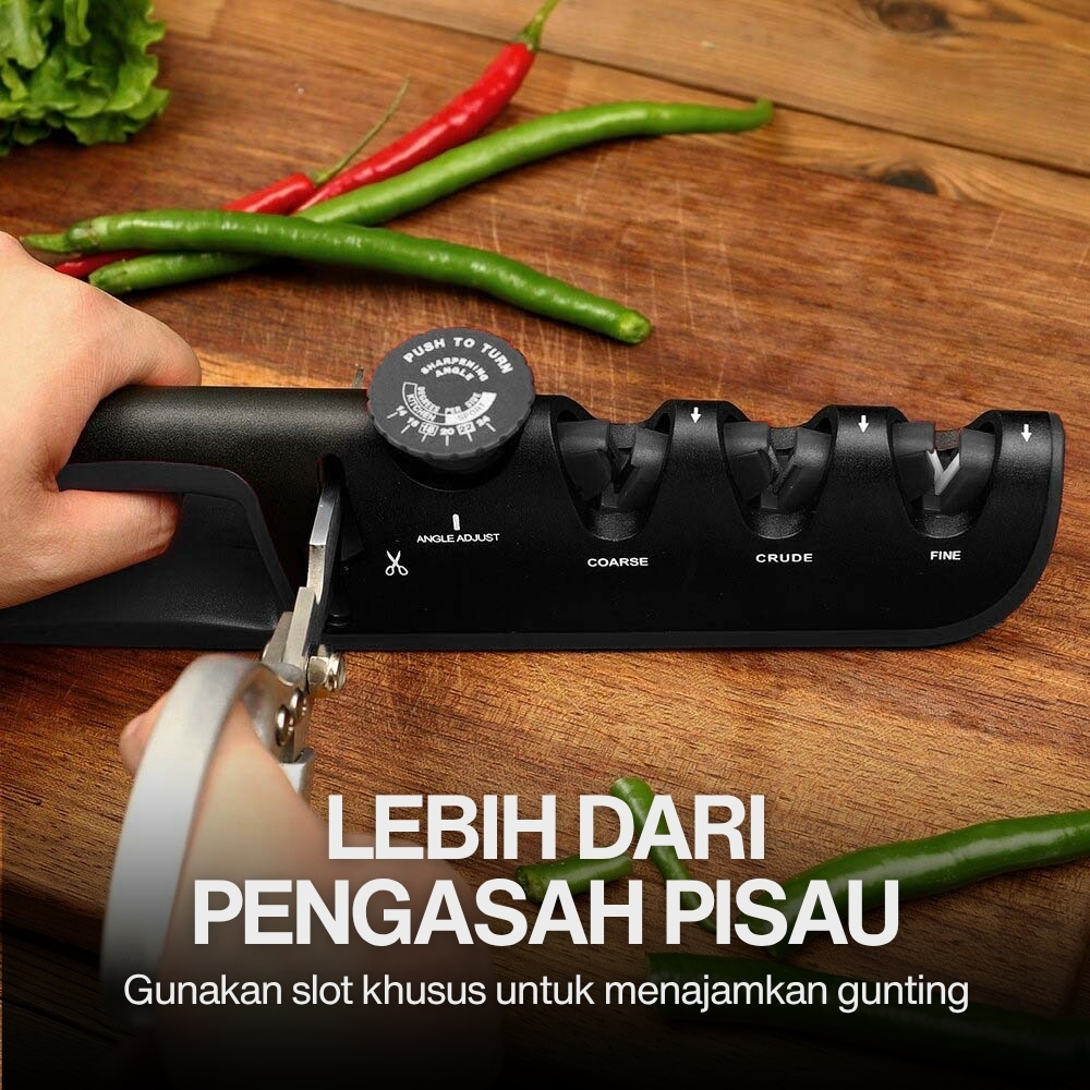 Gambar produk WAK Pengasah Pisau Dapur 4in1 Gunting Knife Sharpener Profesional - WK2003C