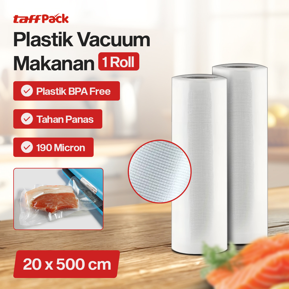 Gambar produk TaffPACK Plastik Vacuum Makanan Sealer Storage Bag BPA Free 1 Roll 20x500cm - HK-07