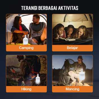 Gambar produk OOBEST Lampu LED Camping Tenda Solar Waterproof Cool White with Remote - ZJ-V51