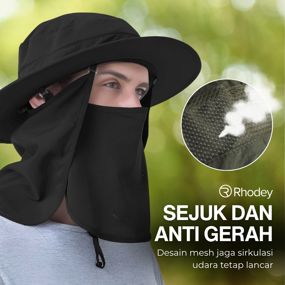 Gambar produk Rhodey Topi Rimba Outdoor Anti UV Waterproof Boonie Hat Polyester - GL001