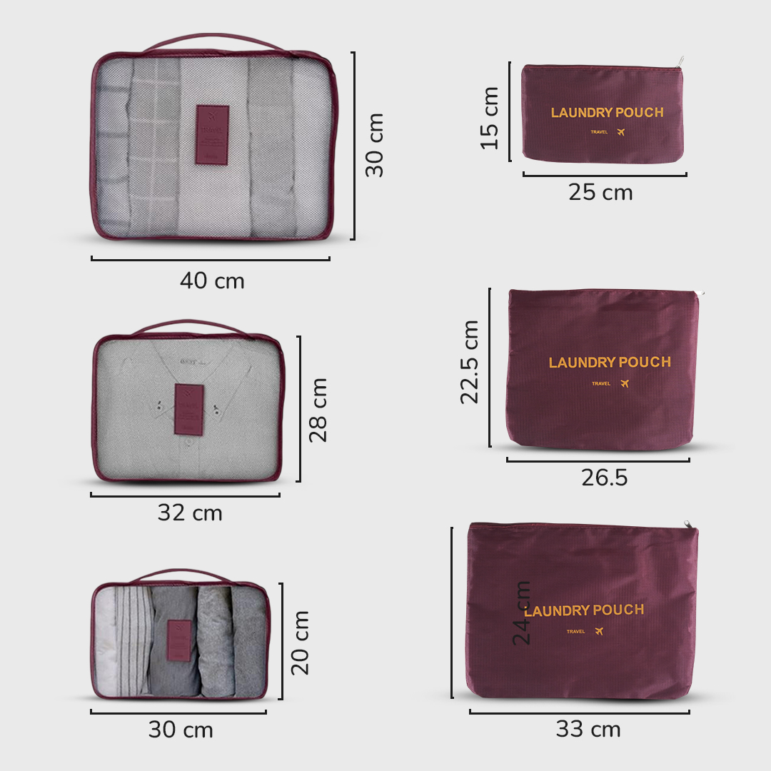 Gambar produk RUIMOM Tas Travel Bag Laundry Organizer Packing Cubes Multi Size 6 PCS - RU-6