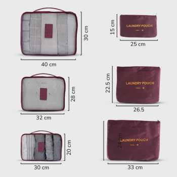 Gambar produk RUIMOM Tas Travel Bag Laundry Organizer Packing Cubes Multi Size 6 PCS - RU-6