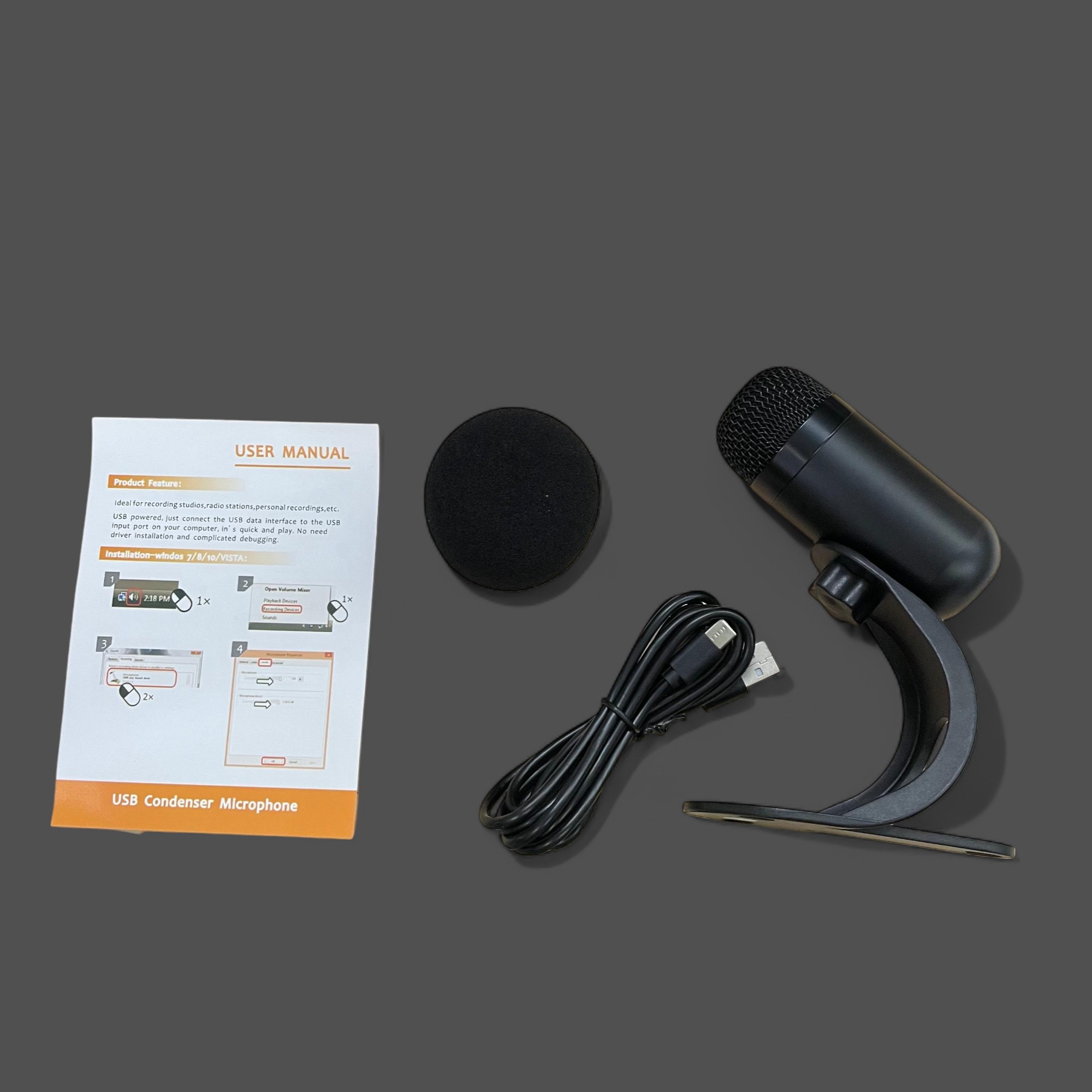 Gambar produk Singo Mikrofon Kondenser USB Condenser Microphone with Stand - K6