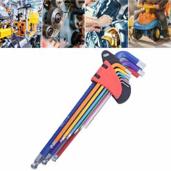 YL Tools Kunci L Hex Key Wrench Metal Hexagonal Screwdriver 9 PCS - JJH9011