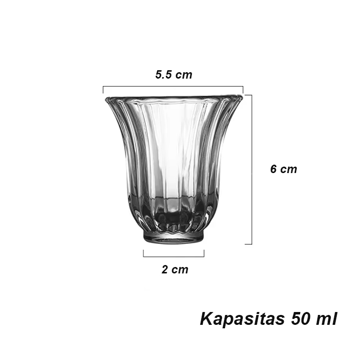 Gambar produk Rouge Gelas Teh Heat Resistant Tea Cup Vertical Texture 50ml - INU145