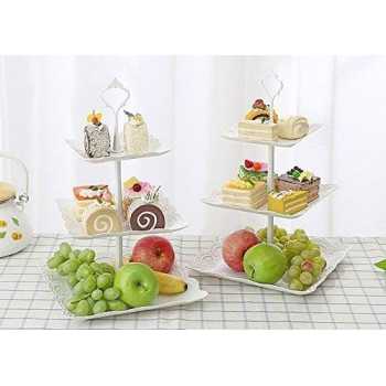 Gambar produk AXOP Rak Kue Susun 3 Tingkat Dessert Cake Rack Table Layer Square - A-13