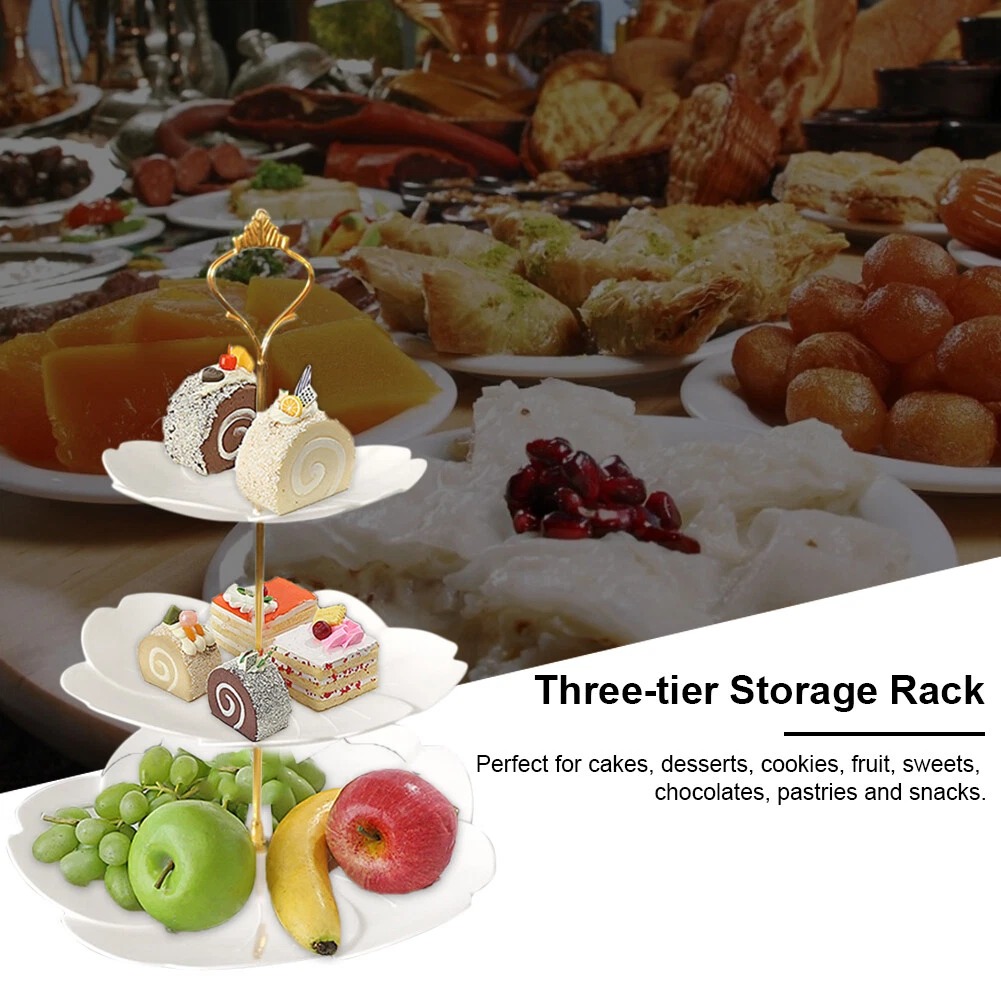 Gambar produk AXOP Rak Kue Susun 3 Tingkat Plate Cake Decoration Cherry Blossom - A-3
