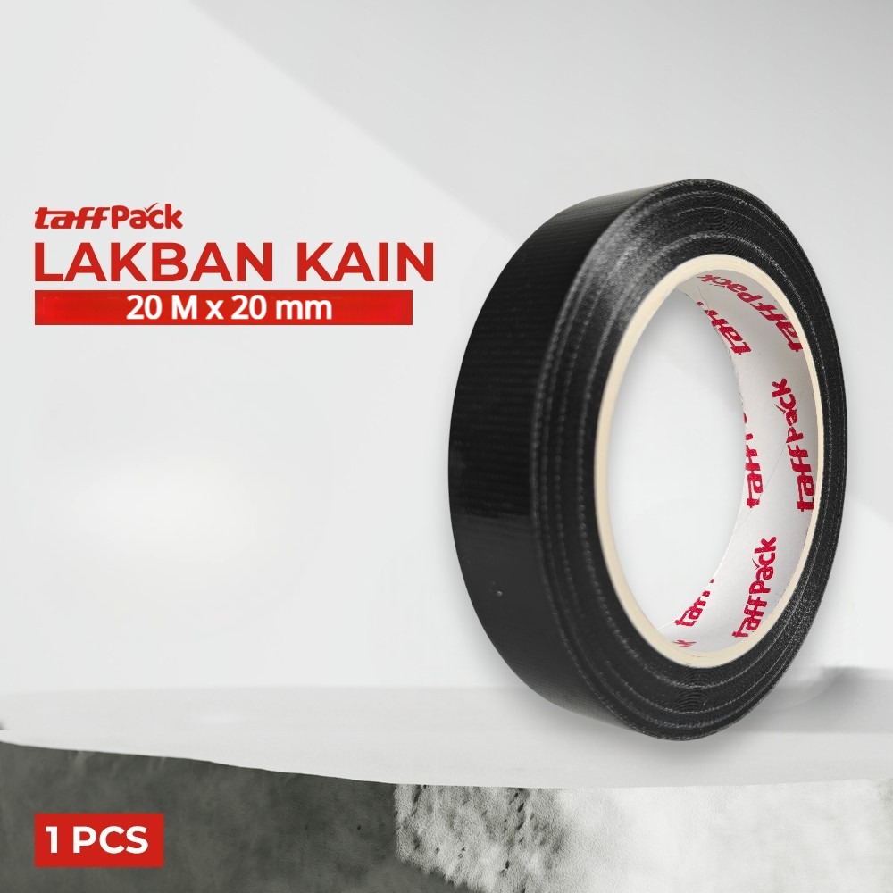 Gambar produk TaffPACK Lakban Kain Karpet Multifungsi Adhesive Cloth Tape Writable 20M 20mm - 23OU