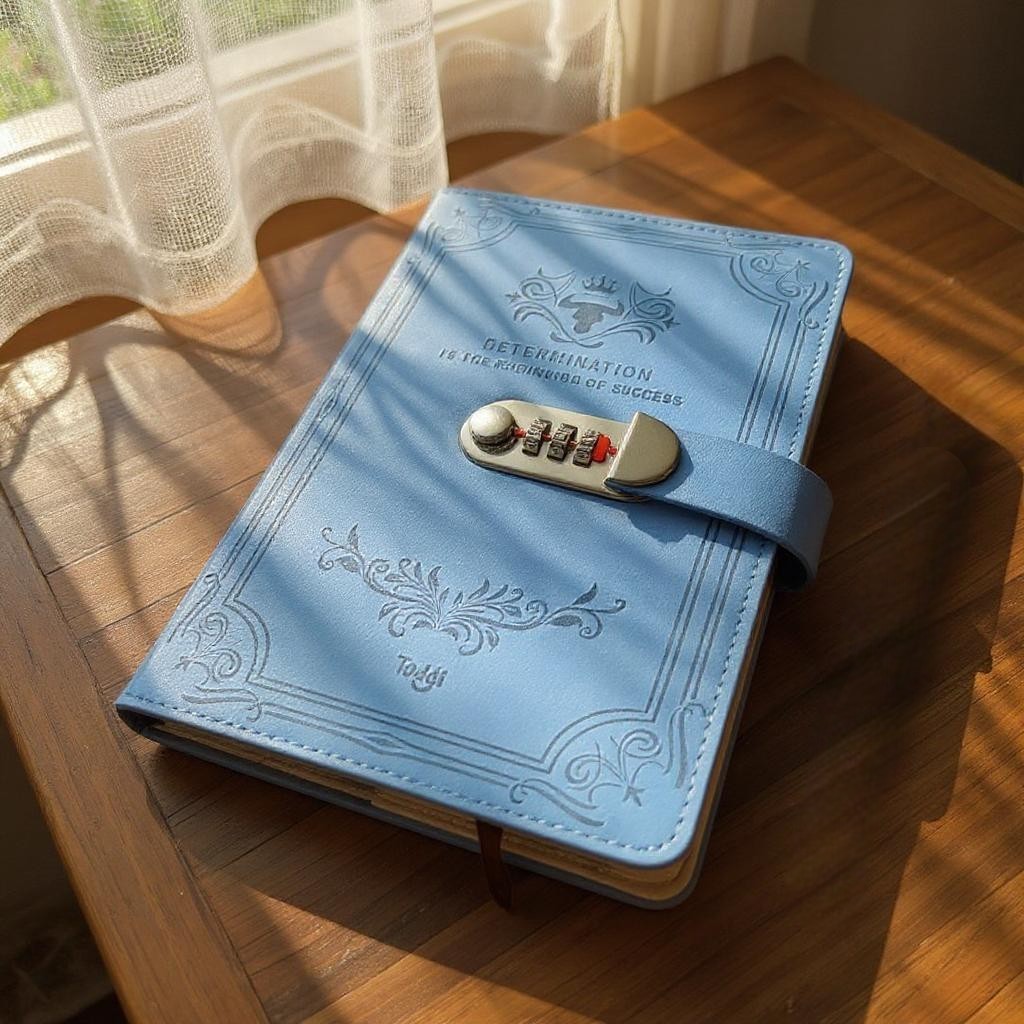 Gambar produk Toddi Buku Jurnal Leather Determination A5 200 Halaman Grid with Lock - TDD3