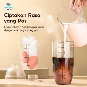 Gambar produk One Two Cups Cocktail Shaker Mixer Bartender Cobbler Cup Style 700ml - B0569