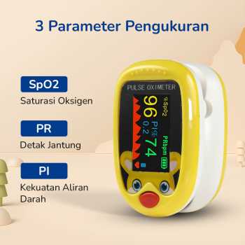 Gambar produk AIQUE Fingertip Pulse Oximeter Alat Ukur Saturasi Oksigen Darah Anak - AQ219