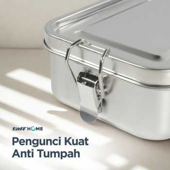 Gambar produk TaffHOME Kotak Makan Lunch Box Stainless Steel Single Layer 850ml - U-30