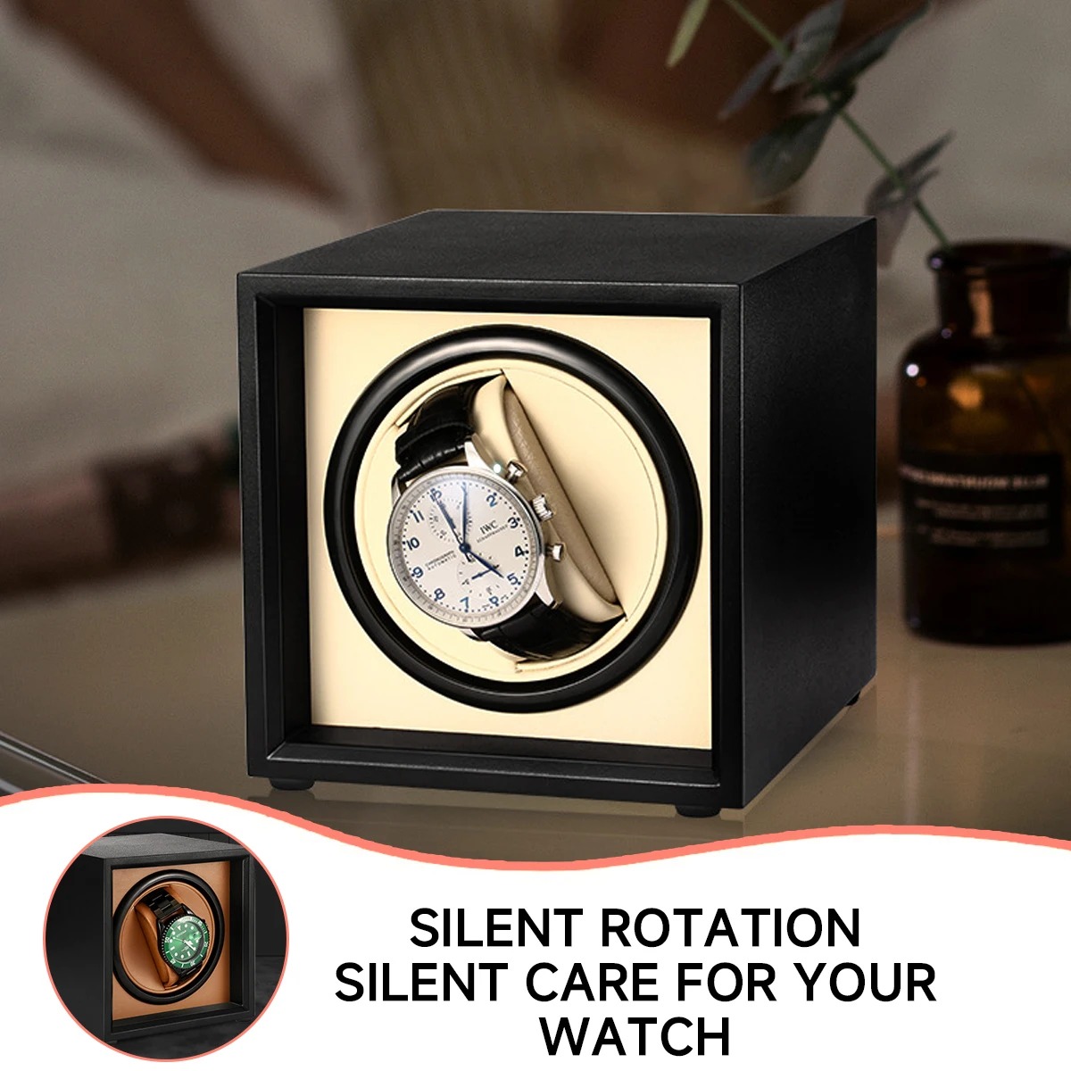 Gambar produk IGERN Watch Winder Pemutar Jam Tangan Otomatis 1 Slot Type C 13cm - 077WT