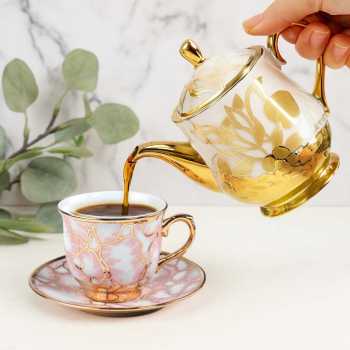 Gambar produk SUNFILI Set Cangkir Kopi Keramik 6in1 European Style Coffee Cup 90ml - B151