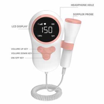 Gambar produk Jytop Alat Deteksi Jantung Janin Fetal Doppler LCD Heartrate - T505