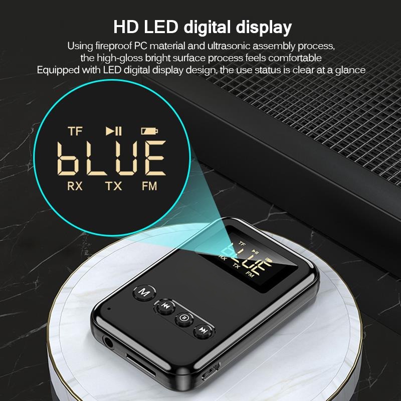 Gambar produk TKXEC Audio Bluetooth 5.0 Transmitter Receiver Adapter AUX FM - K6