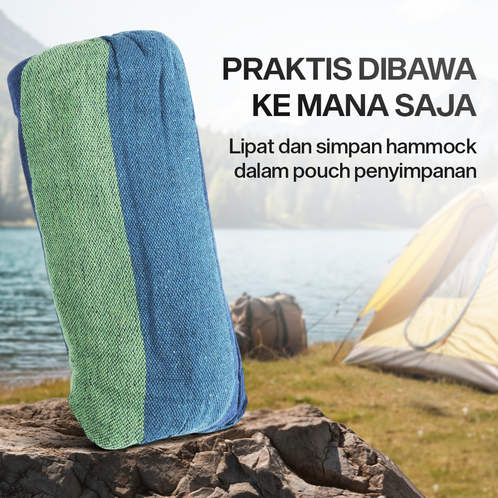 Gambar produk HOUSEEN Hammock Tempat Tidur Gantung Canvas Anti Rollover - JS427