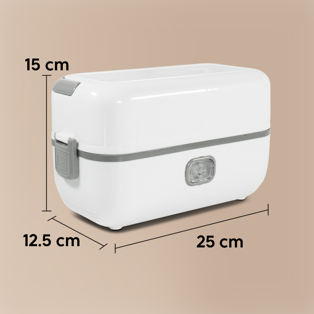 Gambar produk ANYTRP Kotak Makan Pemanas Elektrik Single Layer Lunch Box 2 Bowl 1.2L - DFH-C01