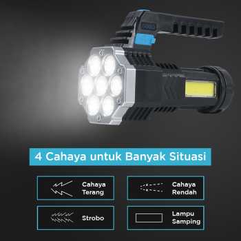 Gambar produk TANJE Senter LED USB Rechargeable Flashlight XPE 7 Head COB Light - T700