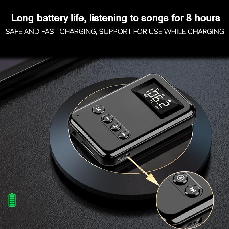 Gambar produk TKXEC Audio Bluetooth 5.0 Transmitter Receiver Adapter AUX FM - K6